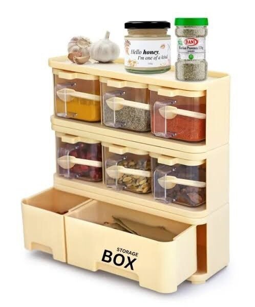 High Quality 6Pcs Spice Rack With Storage Box