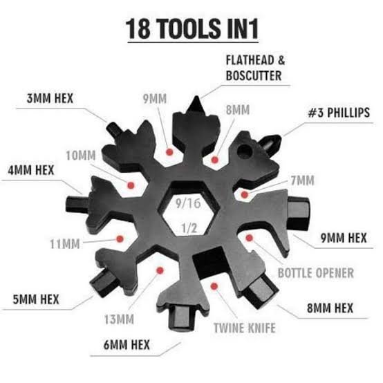 18 in 1 Snowflake Tool
