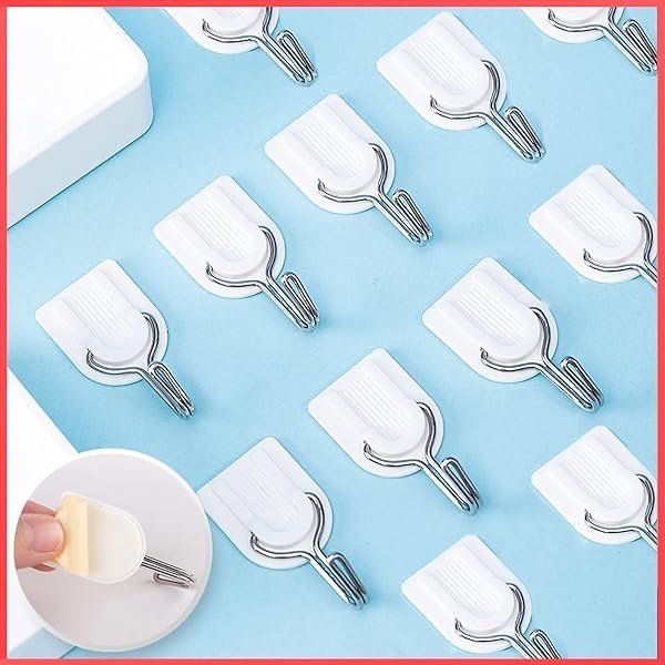Pack Of 6 Sticky Wall Hooks Strong 10 kg Max Load