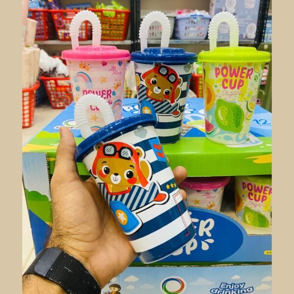 (500ml) Power Cup With Straw For Kids